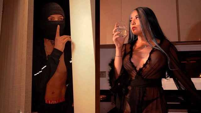 Мастурбирующая латинка остановила вора своей возбужденной пилоткой